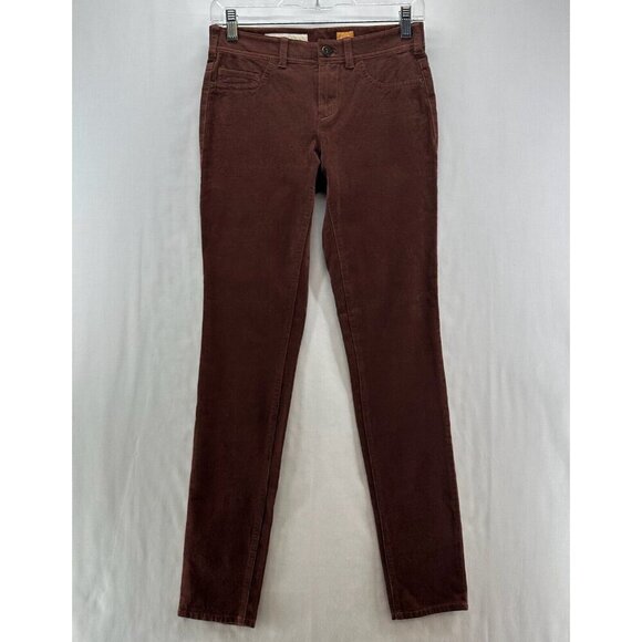 Pilcro Anthropologie Jeans Womens Sz 26 Corduroy Low Rise Skinny Stretch Rust - Picture 1 of 11